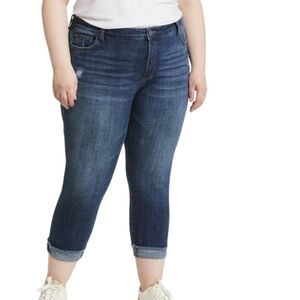 KUT From the Kloth Amy Straight Plus Size Leg Crop Roll-Up Jeans. . .Size 22W